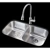 Anzzi Moore Undermount 32" 50/50 Double Bowl Kitchen Sink in Brushed Satin K-AZ3218-2B